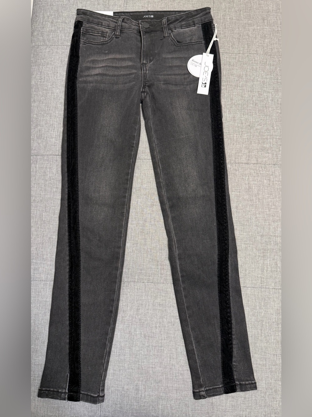 Joe's Jeans black Wash Velvet Side Stripe Skinny Jeans new with tags girls 14